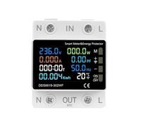 Medidor de energía inteligente Protección contra sobretensión y subtensión Interruptor de relé Disyuntor Energía kWh Medidor de temperatura Vida inteligente(NO WIFI Protector)