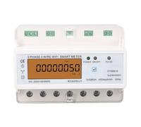 Medidor de energía inteligente WiFi, trifásico, 4 cables, montaje en riel DIN, medidor de potencia inteligente con aplicación de monitoreo remoto, función de encendido y apagado