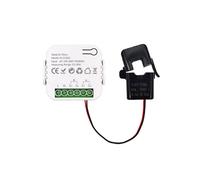 Medidor de Energía Inteligente WiFi Tuya Bidireccional con Transformador de Corriente, Monitor de Potencia de 80 A, Compatible con Alarma, 1 Canal, 1