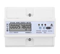 Medidor de energía LCD trifásico de 4 hilos Medidor de vatios digital de alta precisión con pantalla de factor de potencia de frecuencia de corriente de voltaje para monitoreo