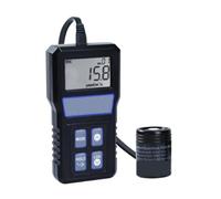 Medidor de energía luminosa con pantalla dividida y sonda impermeable IP68 for lecturas precisas de iluminancia espectral.