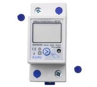 Medidor de energía monofásico con pantalla LCD, medición de consumo de energía, luz de fondo, botón manual para reinicio, compatible con montaje en riel DIN de 35 mm (DDS662)