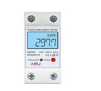 Medidor de energía monofásico con retroiluminación LCD digital, riel DIN, CA 110 V, 220 V, 80 A, consumo de energía en kWh, vatímetro, reinicio electrónico a cero