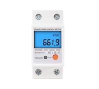 Medidor de energía monofásico digital de riel DIN de 80 A y 220 V Contador de consumo de energía en kWh Vatímetro Reinicio electrónico Luz de fondo de CA a cero
