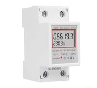 Medidor de energía monofásico para pantalla LCD de riel DIN de 35 mm para voltaje, corriente, kWh 80A máximo