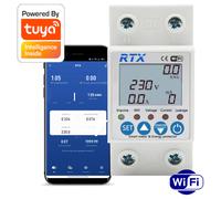 Medidor de energía RTX Medidor de corriente Vatímetro Medición hasta 63A TUYA WiFi DIN