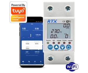 Medidor de energía RTX Medidor de corriente Vatímetro Medición hasta 63A TUYA WiFi DIN