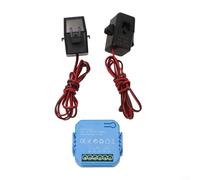 Medidor de energía WiFi con abrazadera, medidor de electricidad de doble canal para pruebas de corriente de voltaje real, alarma de flujo de energía inversa, (2 CT)
