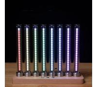 Medidor De Espectro Musical LED, Luz con Reconocimiento De Ritmo Musical Y 8 Tubos LED, Control Brillo Ajustable, Tubo Tritio Simulado Y Colores Intercambiables para Escritorio Y Sala Juegos