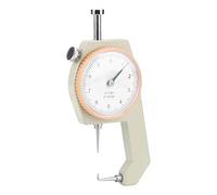 Medidor de espesor de cabeza plana Medidor de espesor portátil Cabeza de cono Dial Calibre 0-10mm Medidor de espesor para cuero para papel (punta curva)