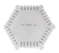 Medidor de Espesor de Película Húmeda Hexagonal, 25~3000 Um Acero Inoxidable (E112) Peine de Película Húmeda de Alta Precisión Con Escala Micrométrica, para Medir El Espesor de La Pintura