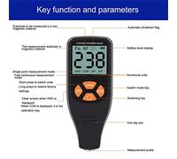 Medidor de Espesor de Pintura Medidor Alto precisión Identificación automática Pinte Pinte Pintura Carretera Gros de Espesor Medidor Dual Uso para Hierro o Aluminio Principios de