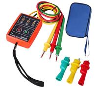 Medidor de fase Ac60 V ~ 600 V con pinzas de cocodrilo, probador Summertester muestra el indicador de rotación digital de fase 3 secuencias de fase, probador de rotación de presencia, probador de