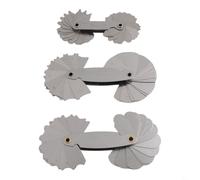 Medidor de filete de radio de acero inoxidable para medición de precisión de superficies cóncavas y convexas, 3 piezas