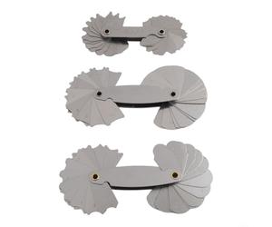 Medidor de filete de radio de acero inoxidable para medición de precisión de superficies cóncavas y convexas, 3 piezas