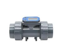 Medidor de flujo con pantalla Digital de celda seca, medidor de flujo electrónico de alta precisión, Sensor de flujo de agua UPVC for riego de granja/jardín, 1 Uds.(With cable,DN65)