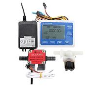 Medidor de flujo de agua, Controlador cuantitativo de flujo de pantalla digital 3/8 DN10 Válvula solenoide del sensor de engranaje de manguera for controlar y mostrar flujo de líquido