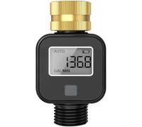 Medidor de flujo de agua de latón de 3/4 pulgadas con pantalla LCD para rosca BSP y NH, sensor de medición de líquidos de alta capacidad para jardines y riego doméstico (B)