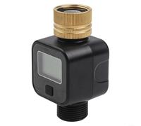 Medidor de flujo de agua de latón de 3/4 pulgadas para rosca bsp NH con pantalla LCD, medidor de grifo de manguera de jardín de alta precisión para sistema de riego y monitoreo del hogar (A)