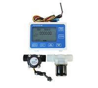 Medidor de flujo de agua, DN15 Controlador cuantitativo de flujo digital de flujo de 1/2 pulgada Sensor de flujo de agua Solenoide uso for controlar y mostrar flujo de líquido