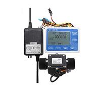 Medidor de flujo de agua, DN32 Controlador cuantitativo de flujo digital 1-1/4 pulgadas Sensor de flujo de agua Válvula solenoide uso for controlar y mostrar flujo de líquido