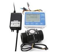 Medidor de flujo de agua, DN40 Controlador cuantitativo de flujo digital 1-1/2 pulgadas Sensor de flujo de agua Válvula solenoide uso for controlar y mostrar flujo de líquido