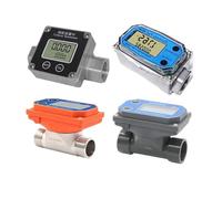 Medidor de flujo de agua electrónico DN20 con pantalla LCD, caudalímetro de turbina G3/4(C)
