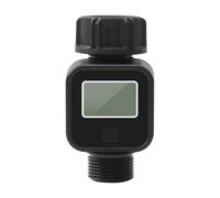Medidor de flujo de agua, rosca de 3/4 pulgadas, visualización de galón/litro, uso y tasa, adecuado para medidor de agua de riego de manguera de jardín al aire libre
