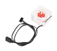 Medidor de Flujo de Refrigeración por Agua, Acrílico G1/4 Rosca 3 Vías Medidor de Velocidad Giratorio 8 Impulsor para PC (Rojo)