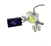 Medidor de flujo de tres vías con termómetro LED para medición precisa de temperatura y flujo en sistemas refrigerados por agua, incluye conectores y abrazaderas de tubería para un ajuste seguro