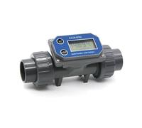 Medidor de flujo de turbina de alta precisión con gran capacidad de flujo, medidor de flujo electrónico con pantalla LCD digital de PVC for riego. Lecturas precisas(Without cable,DN40)