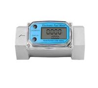 Medidor de flujo de turbina digital Caudalímetro electrónico de aleación de aluminio, digital, for líquidos y aceites, sensor industrial portátil(Green)