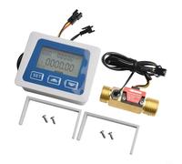Medidor de flujo digital con pantalla LCD, sensor de control de agua para medidor de combustible, rango de 1-25 l/min, rosca G1/2, cuerpo de cobre, CC 3,5-24 V