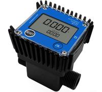Medidor de flujo digital de engranajes de rosca externa de 4 puntos con LCD, precisión de ± 1%, presión máxima de 0.3 MPa, tasa de flujo de 1-20 l/min, conversión de unidades en QTs/Pts/L/Gal/m³, para