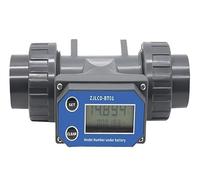 Medidor de flujo digital Medidor de flujo de agua DN25-DN80, medidor de flujo con pantalla digital LCD, agua líquida de tubería de PVC for riego de jardines agrícolas(DN50 without cable)