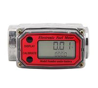 Medidor de Flujo Digital por Turbina, 1" NPT 10-200L/min, Pantalla LCD para Diésel, Queroseno, Gasolina y Agua, Contador de Caudal Industrial con Precisión ±1% (Rojo LLW-25)