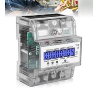 Medidor de flujo DIN, 3 fases, medidor de flujo calibrado de 4 hilos para riel DIN 230/400 V 5-100 A medidor de flujo digital con medidor de flujo digital LCD para corriente de contador intermedio DIN
