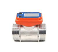 Medidor de flujo electrónico con pantalla digital, medidor de flujo LCD de acero inoxidable de celda seca, sensor de flujo de rosca, agua for riego de granja/jardín(1/2'',Male thread)