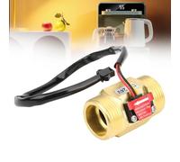 Medidor de flujo Hall, sensor de flujo de agua YF-B10, medidor de flujo Hall, sensor de flujo de agua de cobre con cable exterior de 1 pulgada, medidor de flujo de turbina DC 24V 2~50L / MIN