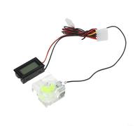 Medidor de flujo refrigerado por agua con termómetro LED para PC Loop - Kit de medidor de velocidad de aire acrílico de 3 vías (número verde)
