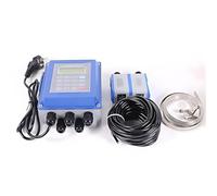 Medidor de flujo ultrasónico portátil, sensor digital de abrazadera para agua, aguas residuales, aceite, no invasivo, funciona con pilas, DN15-DN6000, rango de temperatura de 30-90 °C