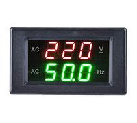 Medidor de frecuencia de CA digital doble pantalla LED voltímetro herramienta de prueba para generador medidor de frecuencia de voltaje negro