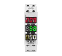 Medidor de frecuencia de voltaje de amperios monofásico 3 en 1 Ac 0-99Hz 100A voltímetro indicador LED pantalla Digital 110V 230V(Transparent)