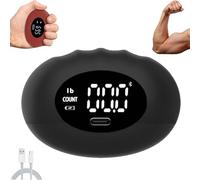 Medidor de fuerza de agarre Football, recargable y portátil con pantalla digital inteligente, dinamómetro digital de mano de 396 lb, deportes, entrenamiento en casa y en el gimnasio (Negro)