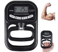 Medidor de fuerza digital con LCD, dinamómetro manual, probador de agarre Grip Strength Trainer (negro)