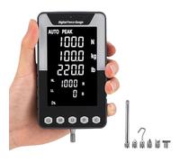 Medidor de fuerza digital, medidor de empuje de empuje de alta precisión 2N-500N con sonda de 5 piezas, dinamómetro de calibre de empuje con sensor de celda de carga externa(200N)