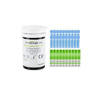Medidor de glucosa en sangre tiras de prueba diabetes strips reactivas de 50 mg/dL para ES diabéticos para glucómetros VivaChek Ino e Ino X