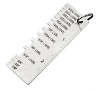 Medidor de grosor de acero inoxidable para chapa, alambre, madera, cuero, herramienta de medición de materiales de una sola cara con escala grabada, puerto