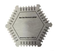 Medidor de grosor de película húmeda de acero inoxidable, peine hexagonal de 25-2000 um, medida de revestimiento de alta precisión para pinturas, adhesivos y edificios (tipo hexagonal)