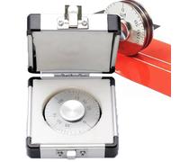 Medidor de grosor de película húmeda, herramienta de medición de acero inoxidable con caja de almacenamiento, mide rango de 25 um a 500 um, escala transparente para mediciones precisas